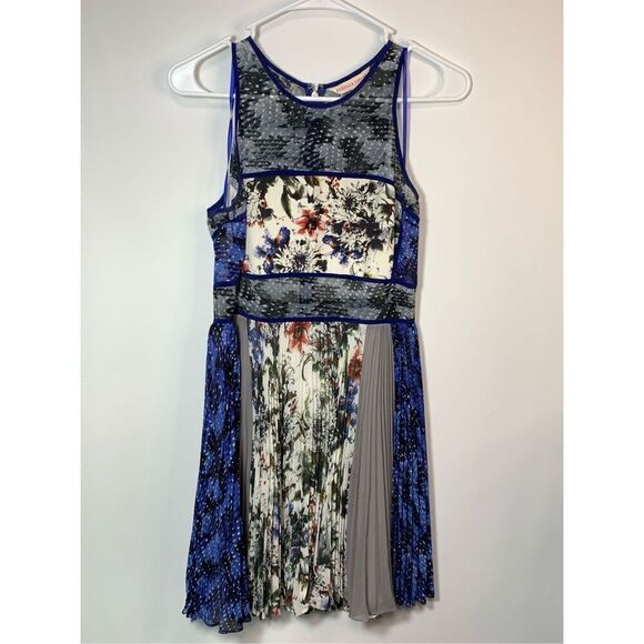 Rebecca Taylor Dresses & Skirts - Rebecca Taylor Women's Silk Lined Floral Pleated Mini Dress Multicolor Size 6